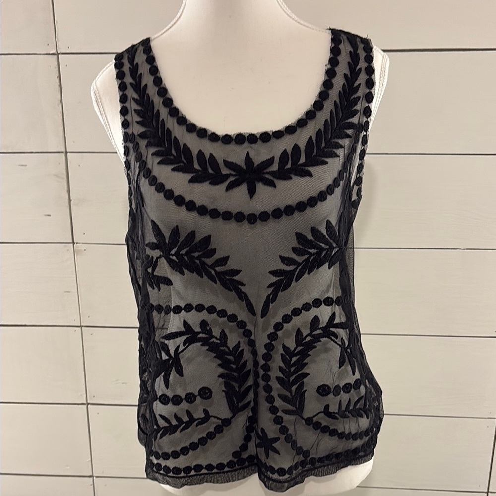 Forever 21 Black Graphic Embellished Tank Top